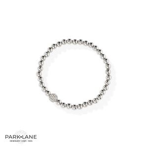 Park Lane MARS Silver Tone Bracelet Metal Beaded Stretch Stackable Crystals NWT